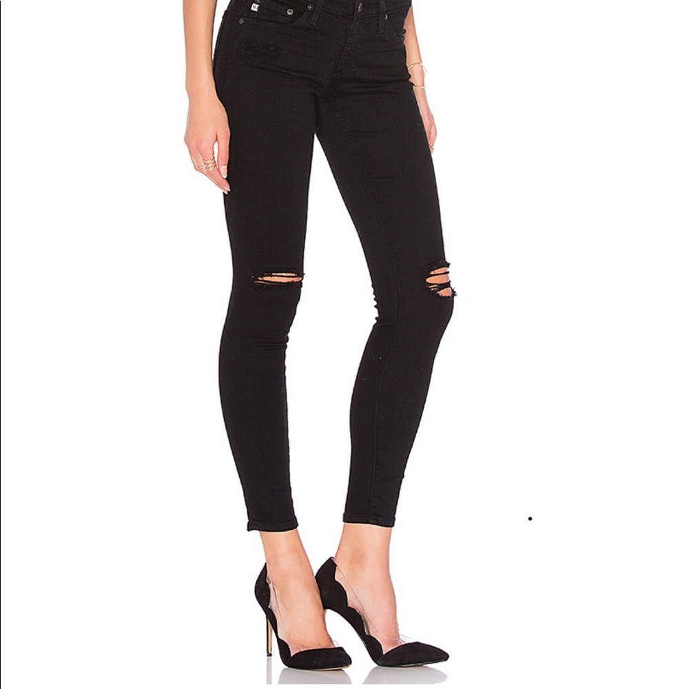 AG Black Denim Ankle Leggings